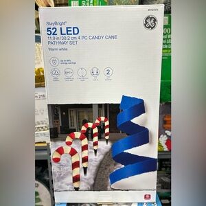 GE StayBright 4-Marker White LED Candy Cane Christmas Pathway Markers 2127371